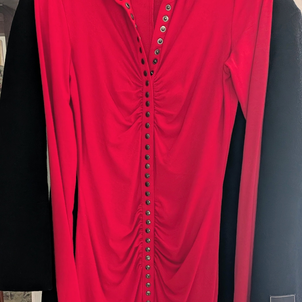 Moda International Red and Black Dress